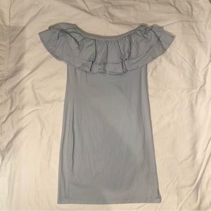 Off The Shoulder Pale Blue Dress